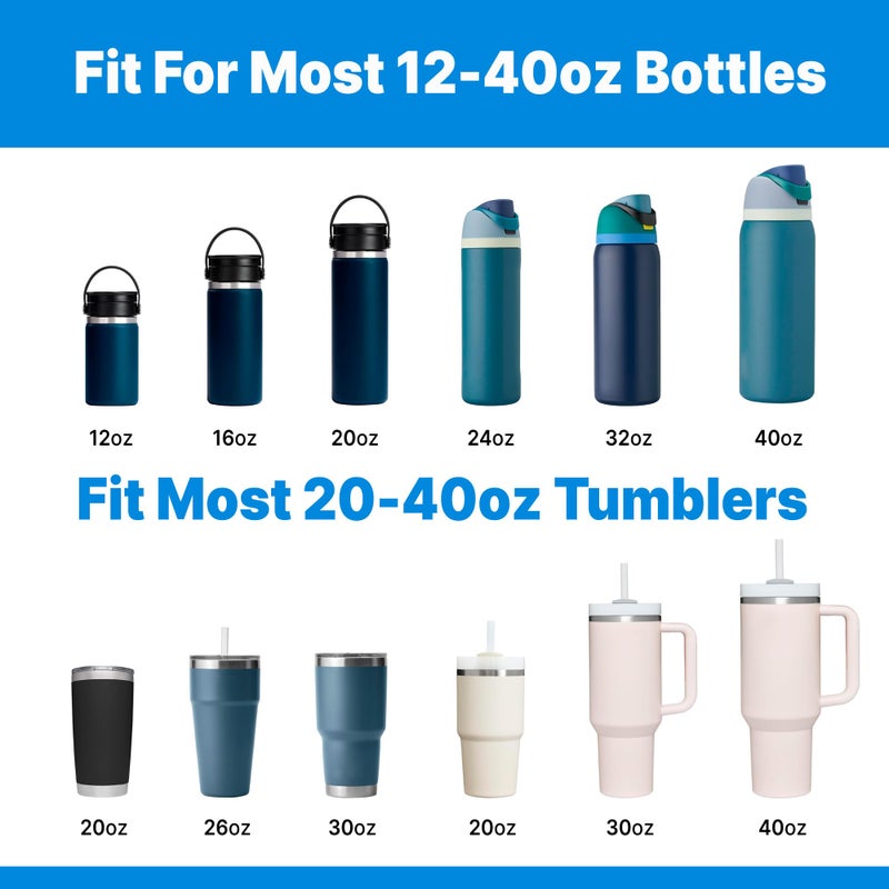 Bluwing Water Bottle Handle with Strap Compatible with Owala  Stanley Cup  Hydro Flask  Water Bottle Handle Fits Most 12-40oz Water Bottles(Daisy Green 4) - Image 3